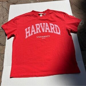 H&M Red T-Shirt with Pink Lettering for Women